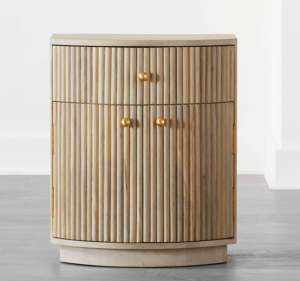 curve wood night stand